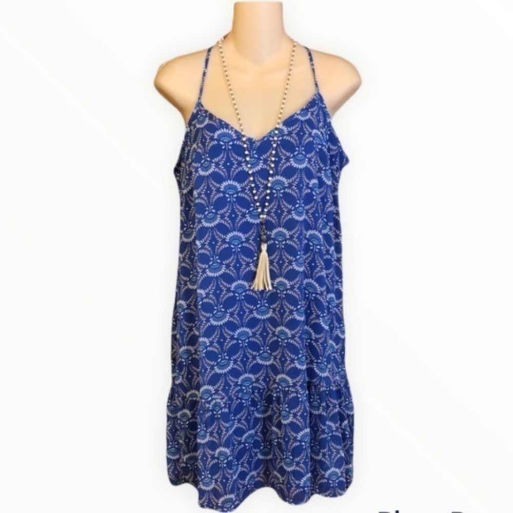 Old Navy blue‎ and white print dress